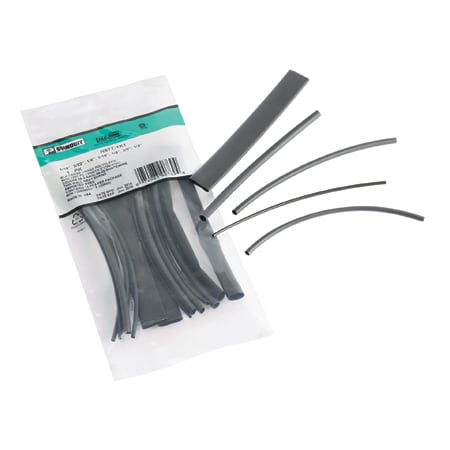 Panduit Heat Shrink Tube Kit, Thin Wall, 2:1 I.D. Shrink Ratio, Black, 6 in HSTT-YK1